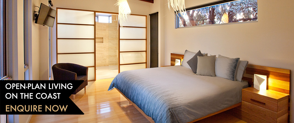Jimmy Smiths Dairy Fleurieu Peninsula luxury accommodation master bedroom layout.